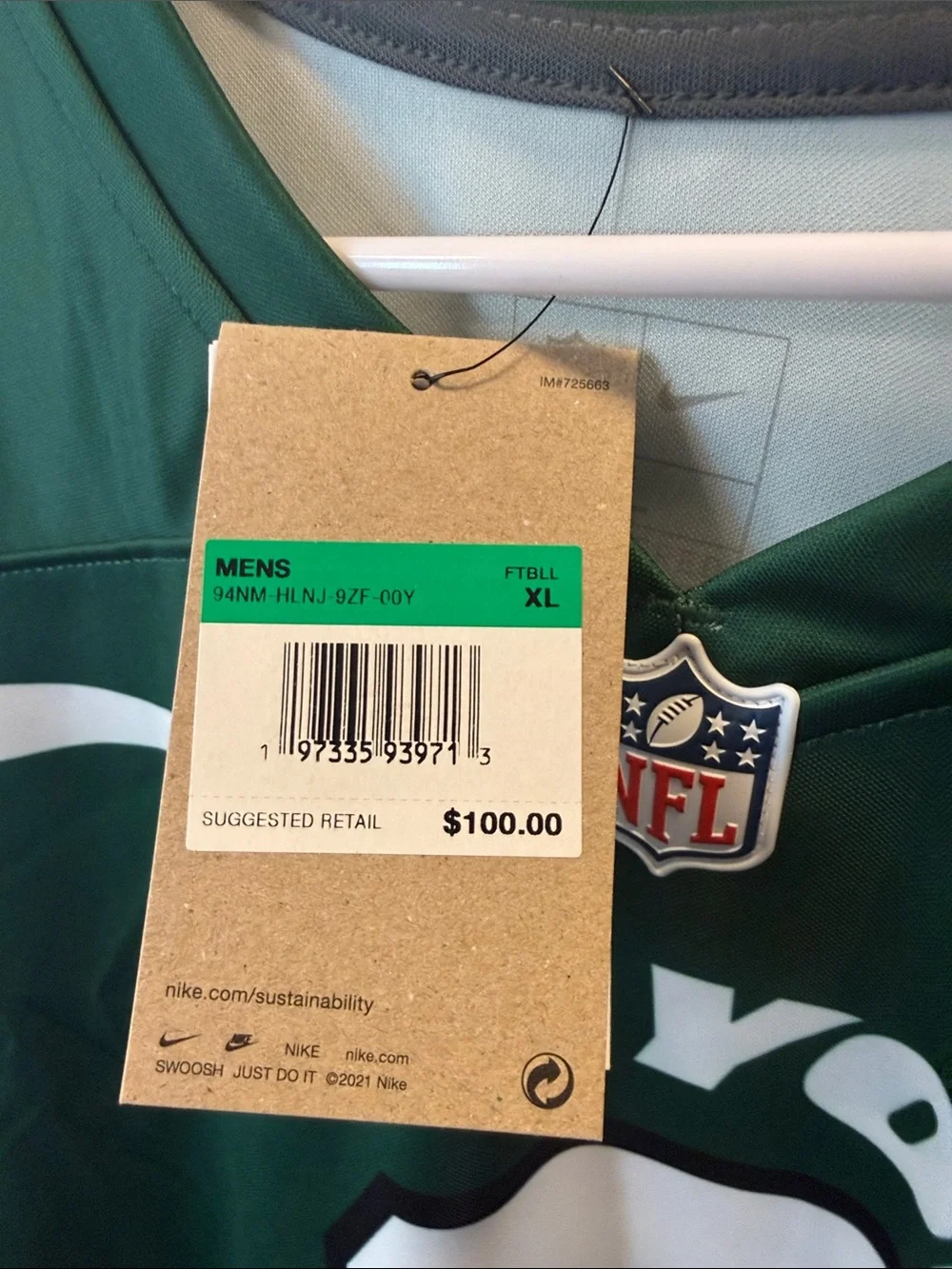 Nike New York Green #8 Men's Jersey - Picture 2 of 4